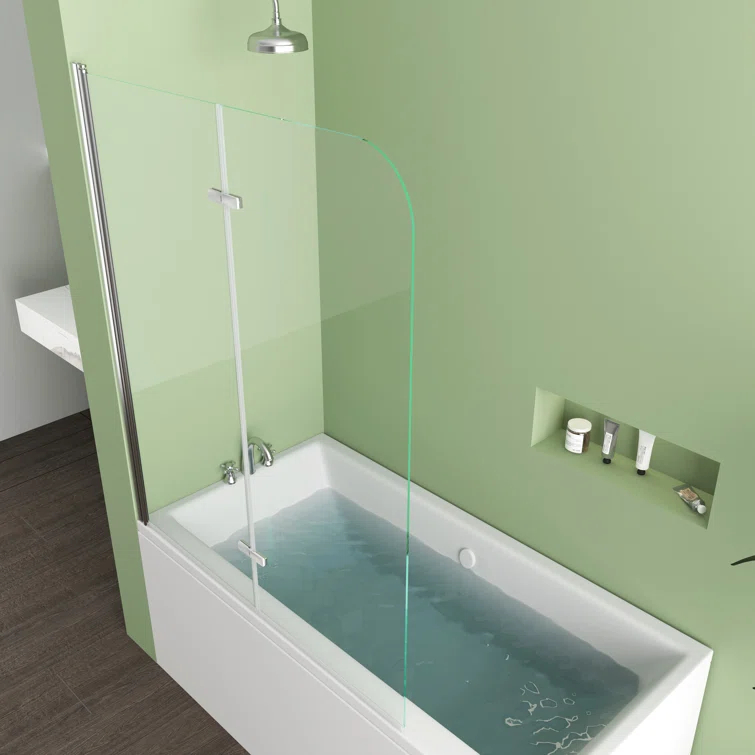 Jraty 47.2" W x 55" H Frameless Tub Door