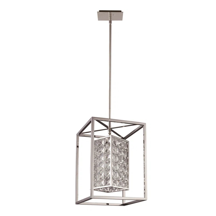 Struttura Modern Crystal & Steel 10" Geometric Pendant