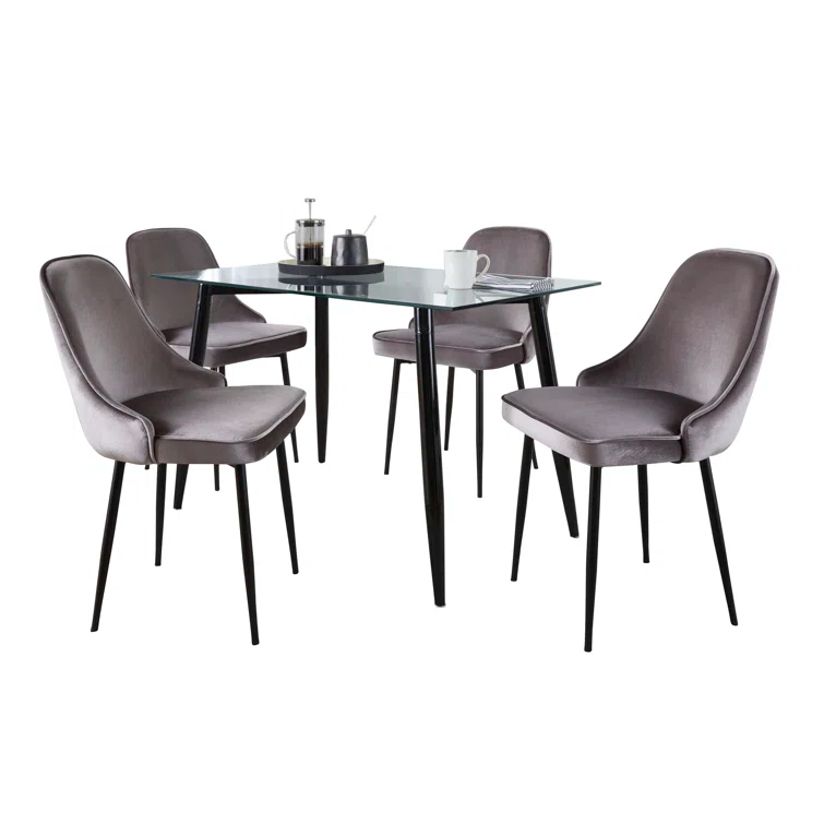 4 - Person Glass Top Four Leg Dining Set