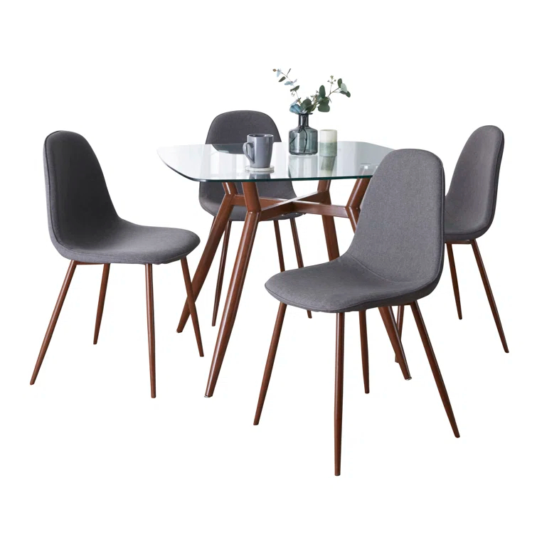 4 - Person Glass Top Four Leg Dining Set