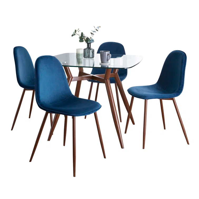 4 - Person Glass Top Four Leg Dining Set