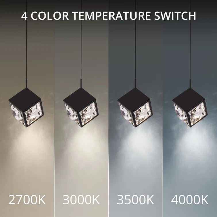 Black Faceted Crystal 9-Light LED Pendant Chandelier
