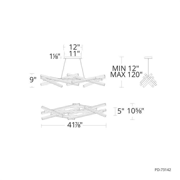 Parallax LED Dimmable Linear Pendant 3000K