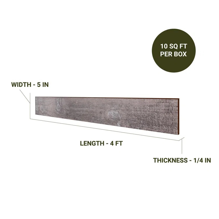 Thermo-Treated 1/4 in. x 5 in. x 4 ft. Barn Wood Wall Planks (10 sq. ft. 6-Pack)