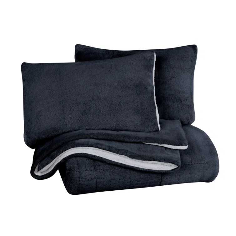 Ultra Plush Reversible Faux Fur and Sherpa 3-Piece Comforter Set