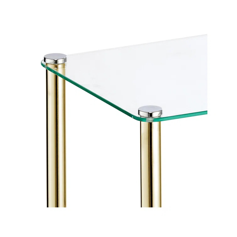 mDesign mDesign 4-Tier Glass/Metal Standing Shelf Organizer Display Unit