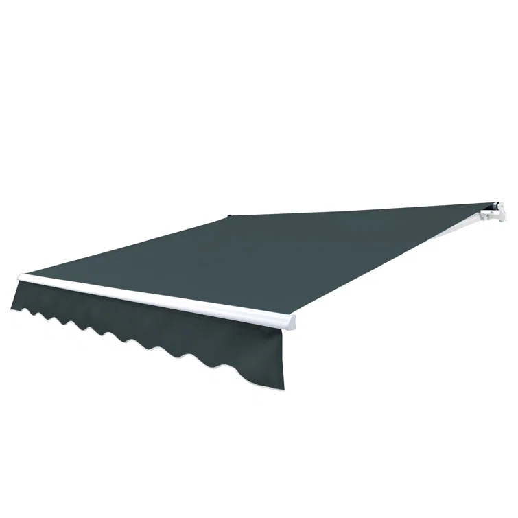 Motorized Retractable White Frame Patio Awning