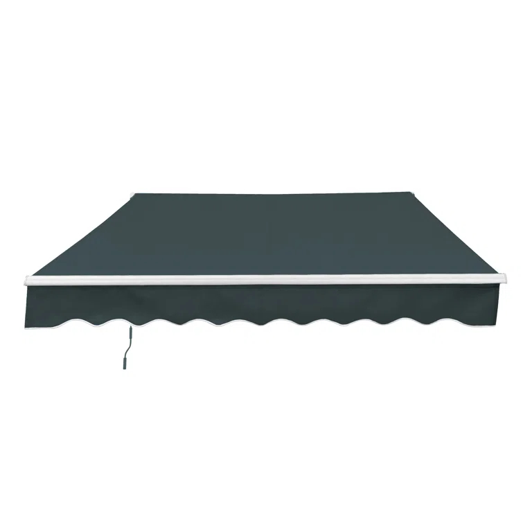 Motorized Retractable White Frame Patio Awning