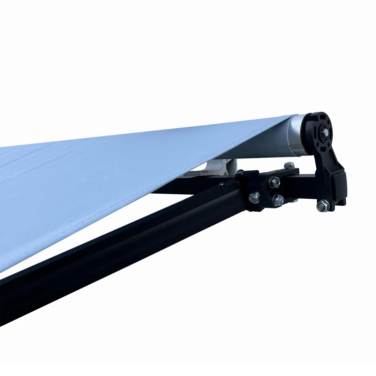 Retractable Home Patio Awning | Deck Canopy |UV Protection Sunshade | Manual Black Frame | Upgraded 2024