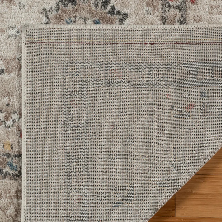 Heirloom Dov Transitional Oriental Border Floral Ivory Polypropylene Area Rug