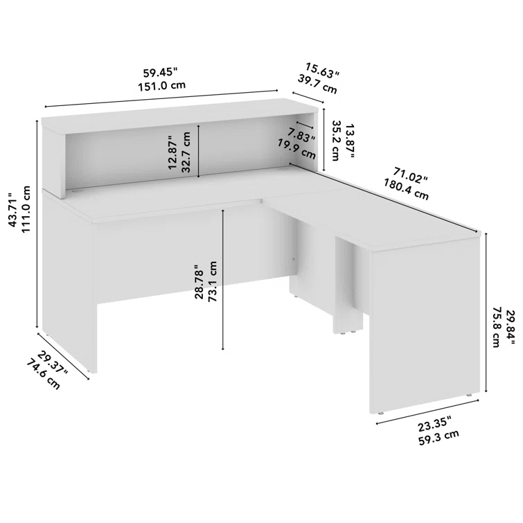 Arrive 60W x 72D L-Shaped Reception Desk