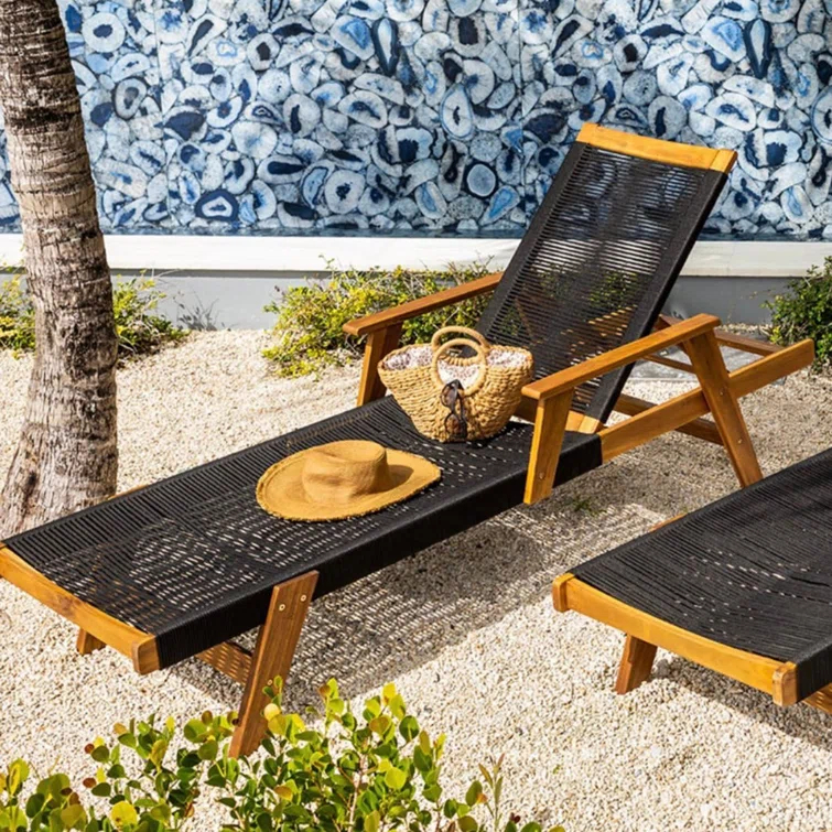 Laguna 28'' Outdoor Acacia Chaise Lounge