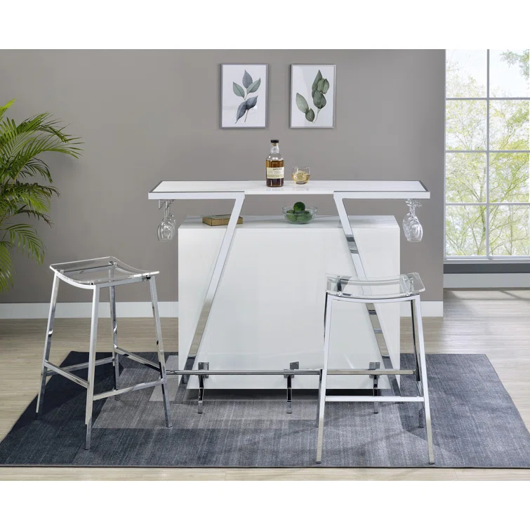 Caydae Bar Set with Wine Storage and Stools
