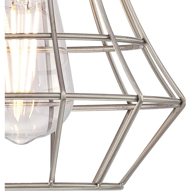 Nathaniel 1 - Light Brushed Nickel Geometric Pendant