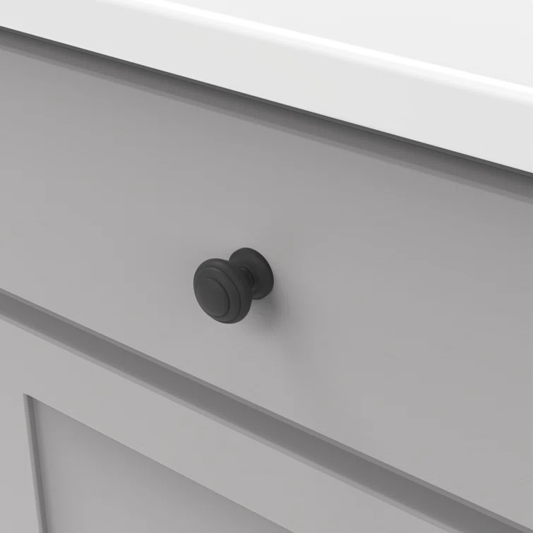 Zephyr Collection Knob 1-1/4 Inch Diameter Matte Black Finish