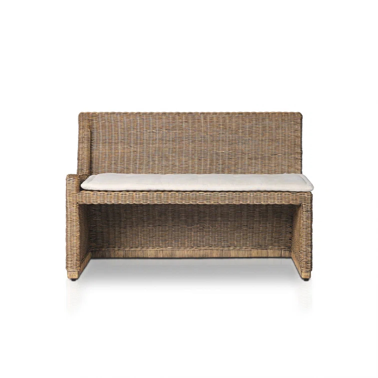 Senna Dune Woven Rattan Dining Bench with Cushion