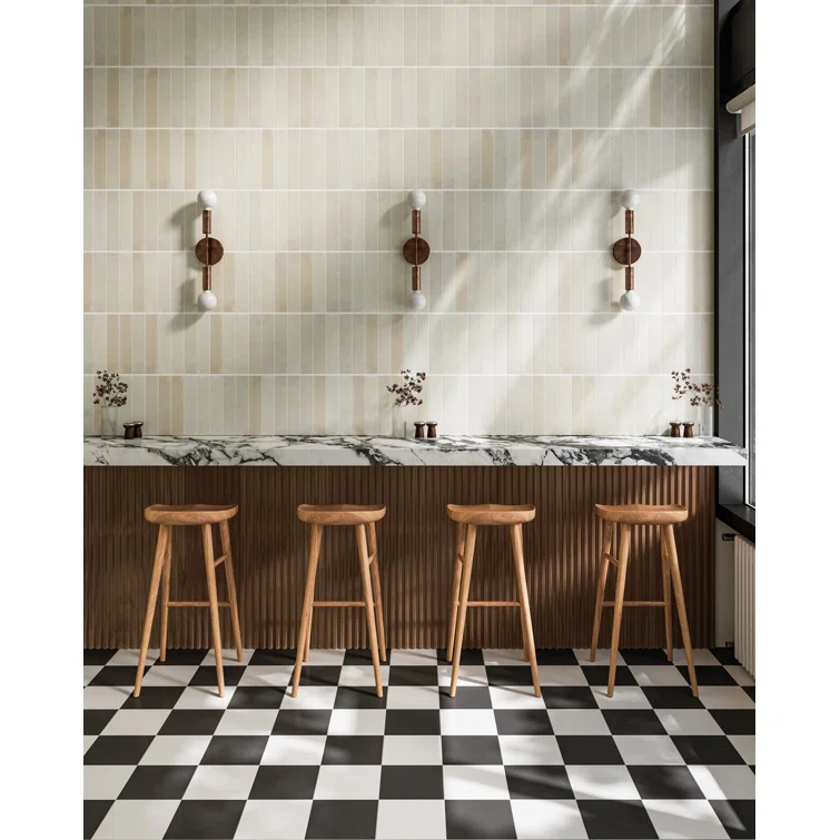 Celine 2.5" x 12" Porcelain Mosaic Sheet Wall & Floor Tile