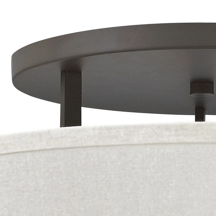 Hampton 3 - Light Shaded Drum Semi Flush Mount