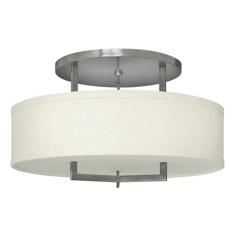 Hampton 3 - Light Shaded Drum Semi Flush Mount