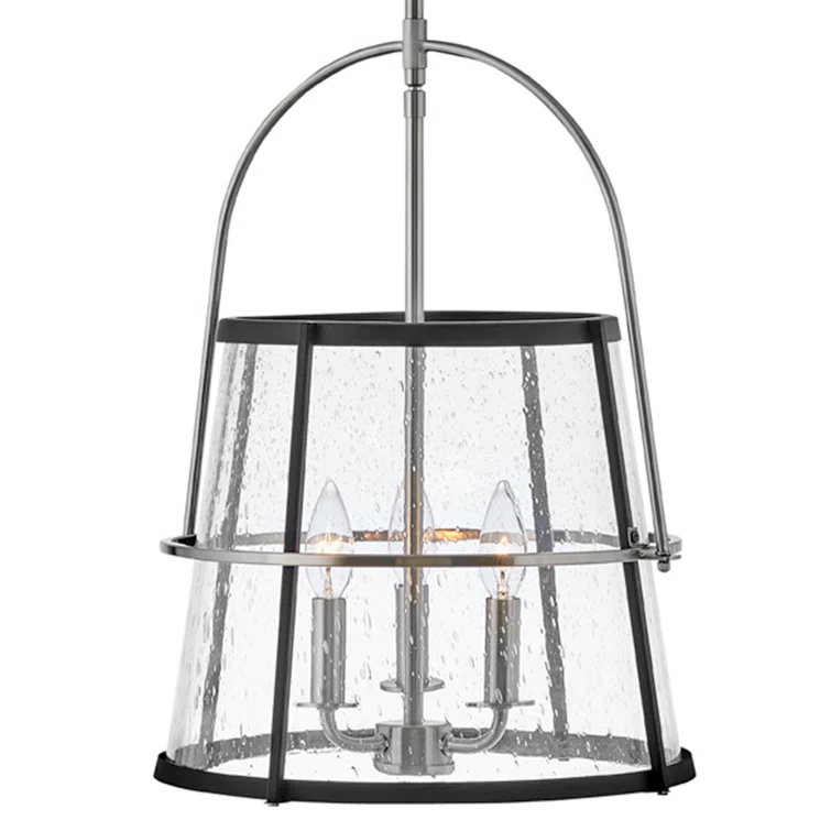 Tournon 15" Three-Light Pendant w/ Clear Seedy Glass