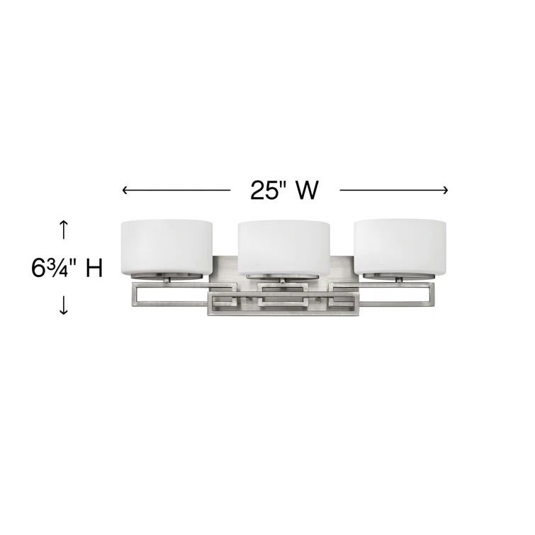 5103AN-Hinkley Lighting-Lanza - 3 Light Bath Vanity in Transitional Style - 25 Inches Wide by 6.75 Inches High-Antique Nickel Finish-Halogen Lamping
