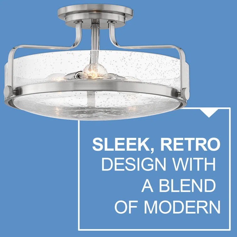Harper 3-Light Semi-Flush Mount Retro Ceiling Light