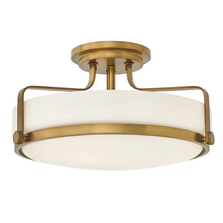 Harper Three Light 18" Retro Bowl Semi-Flush Mount Ceiling Light