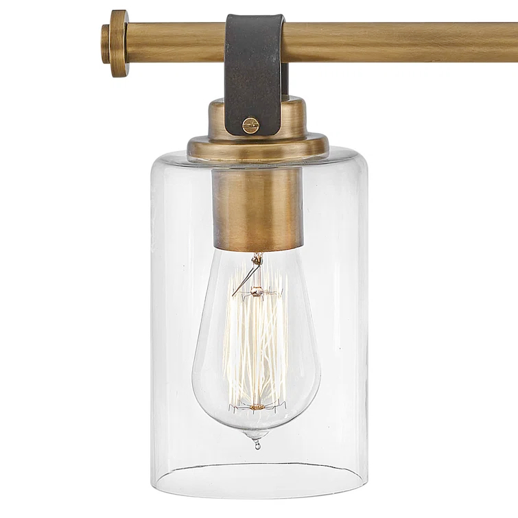 Heritage Brass 3-Light Vanity Light with Clear Glass Shades