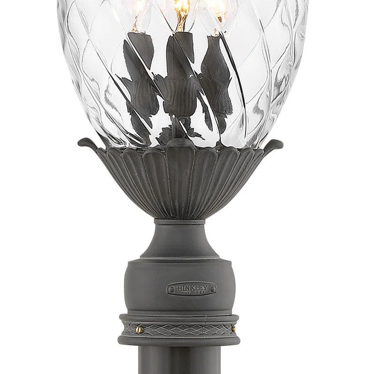 Museum Black 25.25" LED Post Lantern with Clear Optic Glass