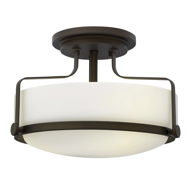 Harper 14.5-in 3-Light Semi-Flush Mount Retro Ceiling Light