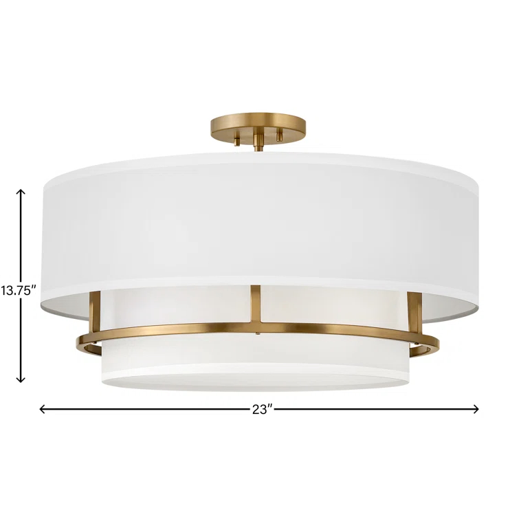 Graham Four-Light Semi-Flush Mount Ceiling Light w/ Faux Parchment Shades