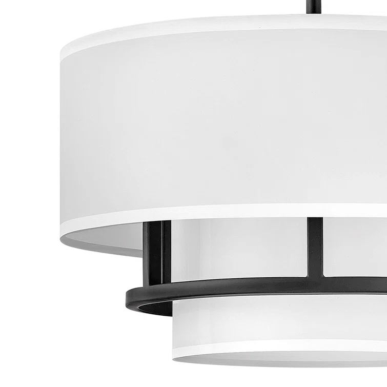 Graham Three-Light Semi-Flush Mount Ceiling Light w/ Faux Parchment Shades