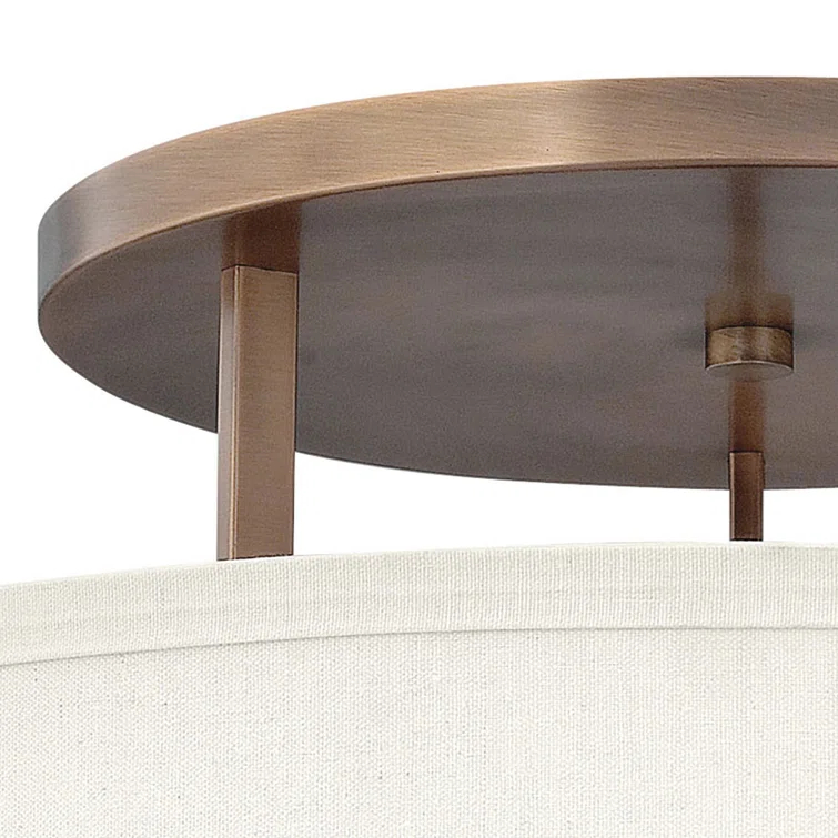 Hampton 3 - Light Shaded Drum Semi Flush Mount