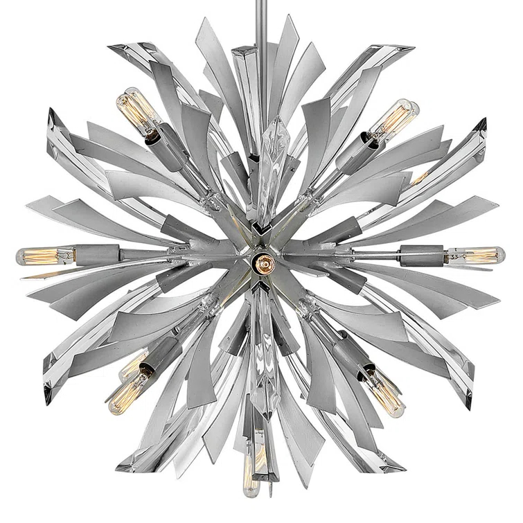 Fredrick Ramond Vida 22" Thirteen-Light Modern Orb Hanging Chandelier w/ Crystal Accents