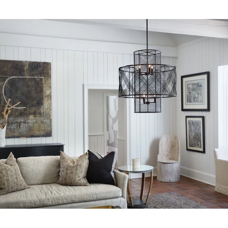 Brooke 6 Light Metal Tiered Chandelier