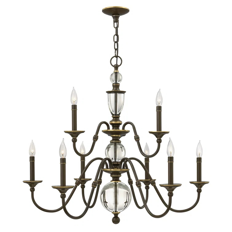 Hinkley Eleanor 6 - Light Candle Style Classic Chandelier with Crystal Accents