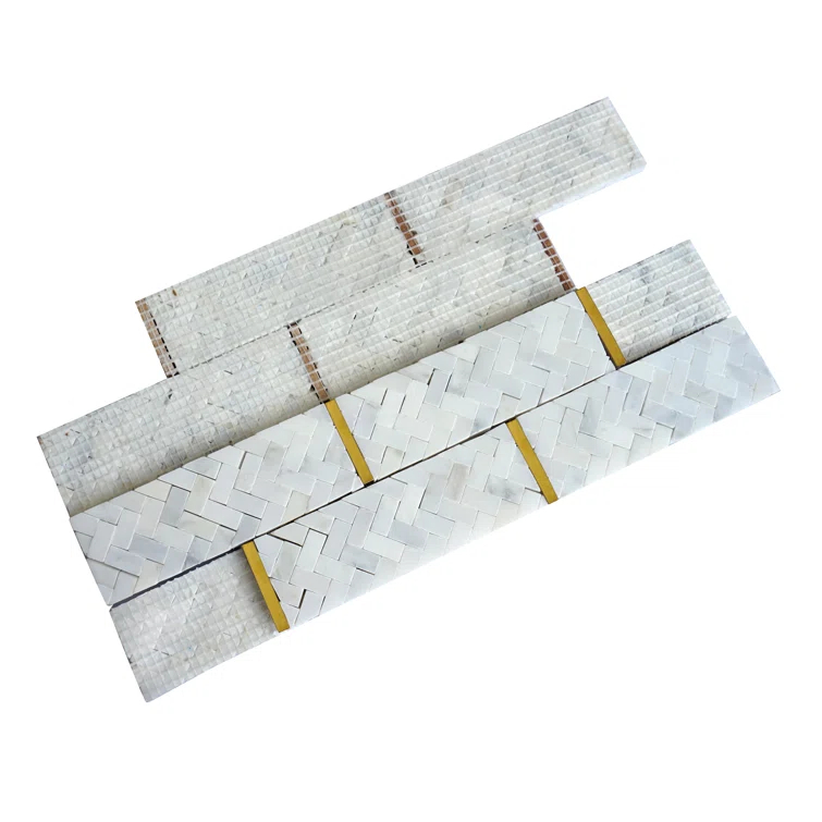 Natural 3" x 3" Natural Stone Brick Joint Mosaic Wall Tile