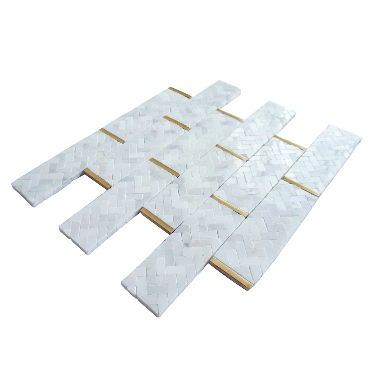 Natural 3" x 3" Natural Stone Brick Joint Mosaic Wall Tile