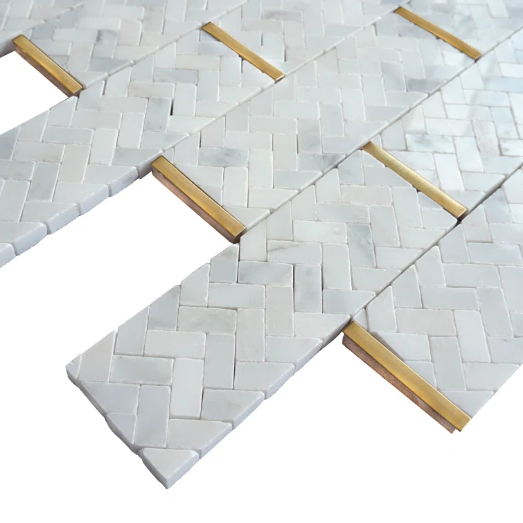 Natural 3" x 3" Natural Stone Brick Joint Mosaic Wall Tile