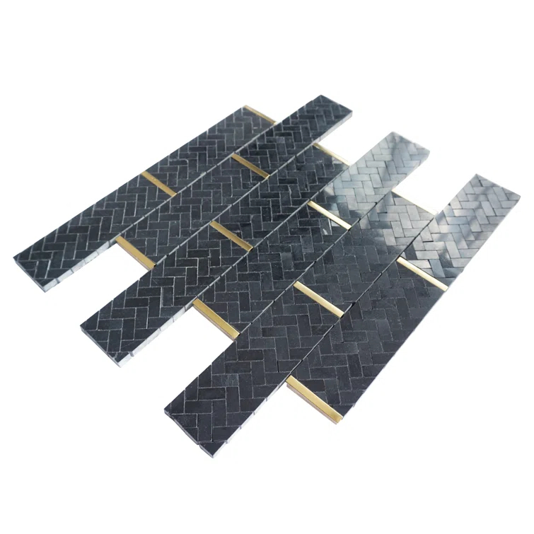 Natural 3" x 3" Natural Stone Brick Joint Mosaic Wall Tile