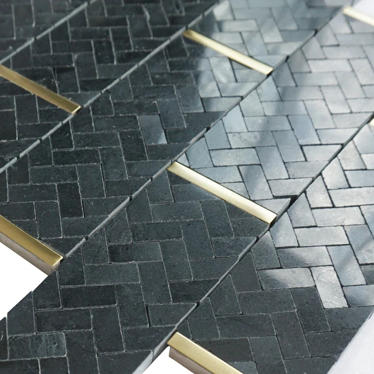 Natural 3" x 3" Natural Stone Brick Joint Mosaic Wall Tile