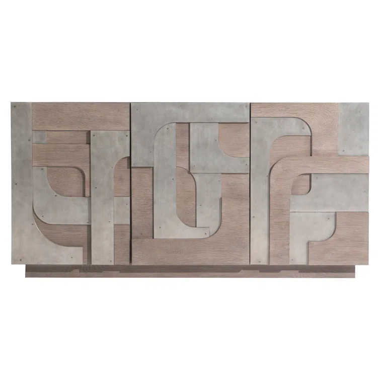 Azlin 64'' Chai and Steel Dust Sideboard with Geometric Overlay