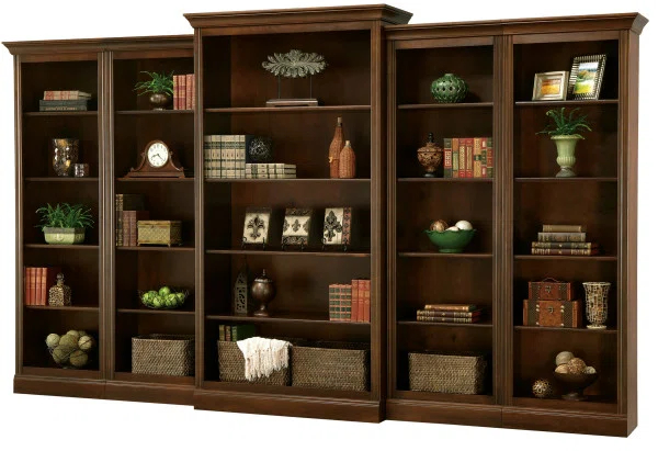 Saratoga Cherry Contemporary Adjustable Wood Bookcase