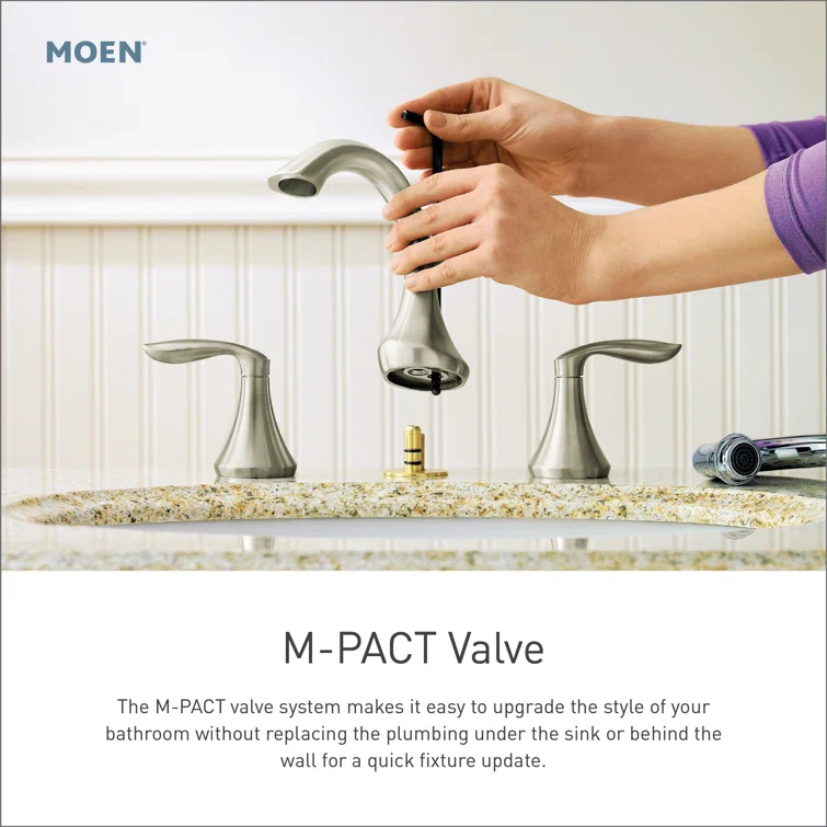 Moen Brantford Chrome Traditional Two-Handle High-Arc Widespread Bathroom Faucet With Drain Assembly, Valve Included