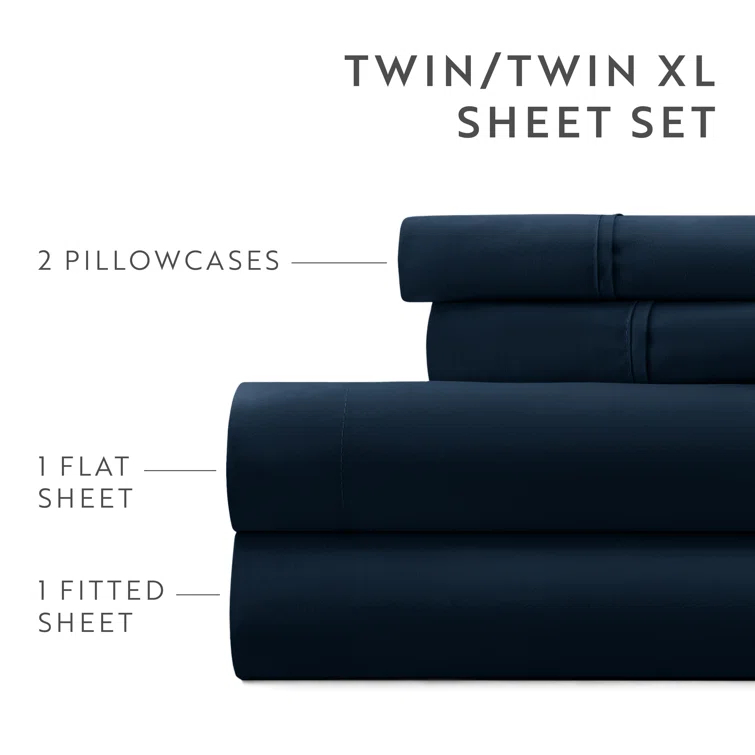 Simply Soft Brushed Microfiber Solid 6 Piece Sheet Set