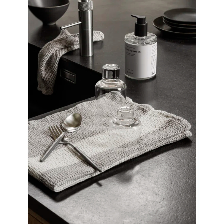 Indian Tan and Tradewinds Cotton Waffle Tea Towel Set