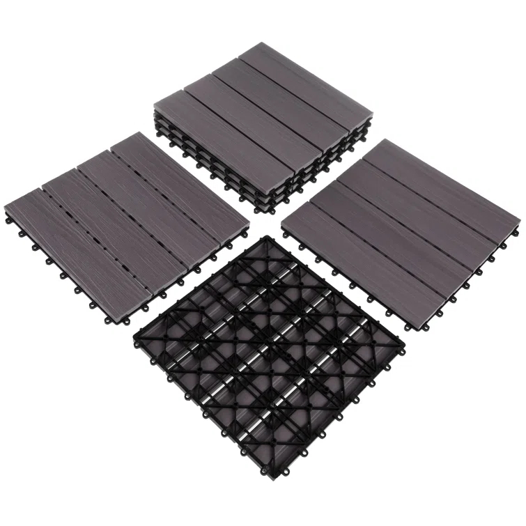 11.63" x 11.63" Interlocking Deck Tile Patio Tiles