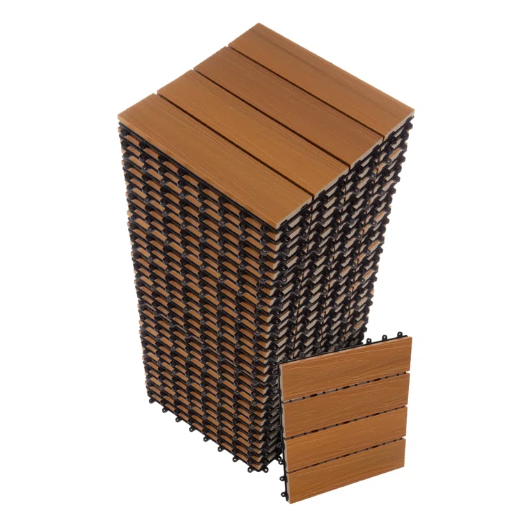 11.63" x 11.63" Interlocking Deck Tile Patio Tiles
