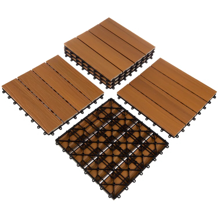 11.63" x 11.63" Interlocking Deck Tile Patio Tiles