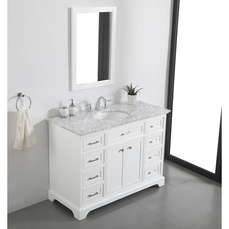 Birch Lane™ Hermes 48'' Single Bathroom Vanity with Marble Top